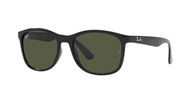 0RB4374 Unisex Non-Polarized Sunglasses, Black Frame/Green Lens, 56